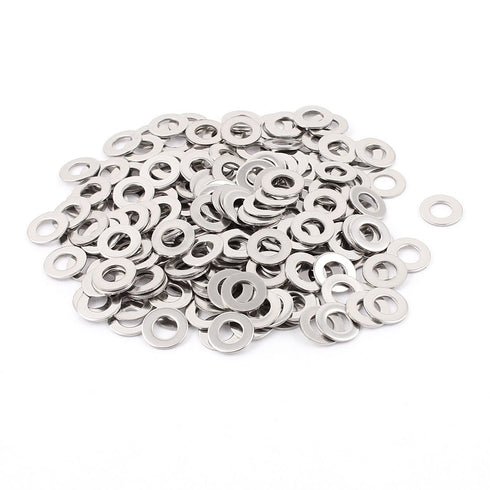 uxcell 200pcs 304 Stainless Steel M6 Plain Flat Washers, Silver Tone