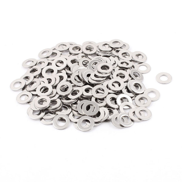 uxcell 200pcs 304 Stainless Steel M6 Plain Flat Washers, Silver Tone