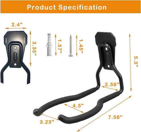 Garden Power Tool Hanger, Garage Wall Hooks, Weedeater Rack, String Trimmer Hanger, Weedeater Hanger, Utility Hooks for Garage Tool Organizers and Storage Black-1 Pcs by Juformin