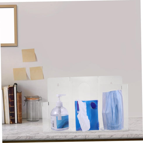 1pc Garneck Acrylic Storage Box Wipe Holder for Bathroom Tissue Box Punch Tissue Holder Hand Towel Storage Wall