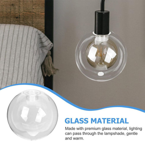 5.90 Inch OSALADI Glass Lampshade Replacement Clear Globe Lamp Cover for Ceiling Table Floor Lamps Easy Install