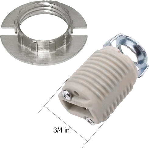 LUORNG 9PCS G9 3/4 Inch 0.79 Inch Light Socket Rings Alloy Lamp Shade Holders Silver Tone for Table Floor Lamps Inner