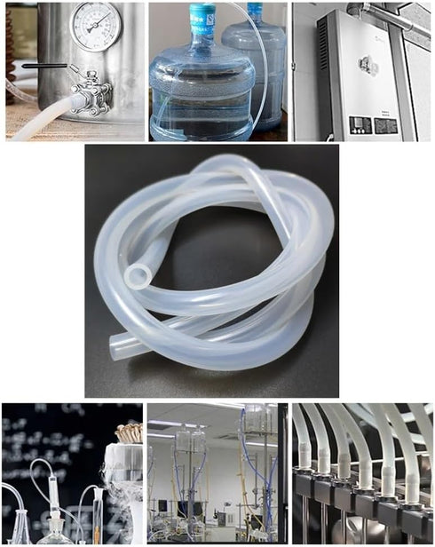 YSIL Silicone Tubing, 1/8" ID×3/16" OD, Food Grade Pure Silicone Tube Hose for Home Brewing, Winemaking