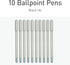 Pentonic Ballpoint Pens, 10 Count, Frosted Pale Gray Barrel with Black Ink, 0.7 mm Fine Point for Journaling