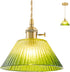 FONTA VERDE Vintage Pendant Lights Kitchen Island, Adjustable Brass Pendant Light Fixtures with Gradient