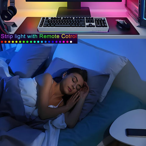 Dervacle 26ft, Battery Operated LED Strip Lights Color Changing RGB APP & Remote Control, Music Sync, USB Powered