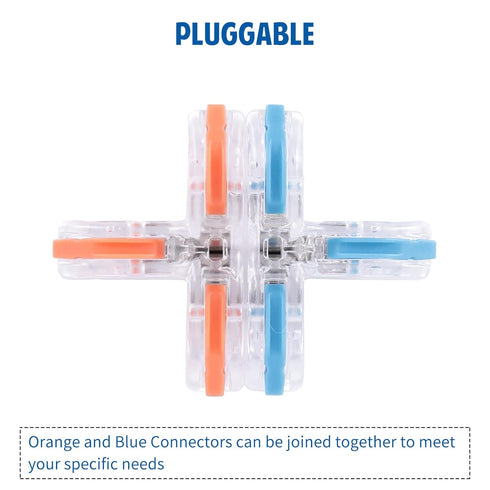 Brightfour T Tap Connectors for AWG 28-12, 20 Pack Lever Wire Connectors, Push-in 3 Way Wire Connectors