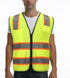 9 Pockets High Visibility Class 2 Safety Vest, Hi Vis Vest with 2 Inch Wide Reflective Strips, Zipper Construction Work