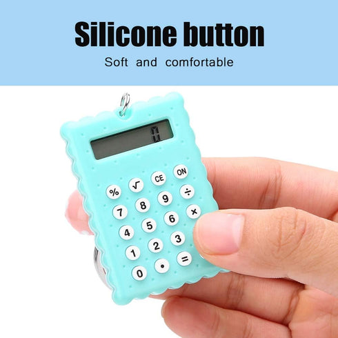 fosa Mini Portable Cute Cookies Key Chain Calculator, Candy Color Pocket Standard Function