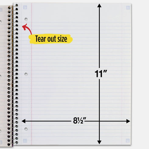 Five Star Spiral Notebooks with Pockets, 3 Pack, 1-Subject, College Ruled, 100 Sheets, Forest Green, Purple, Blue