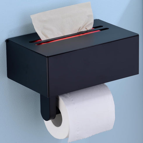 TRUSTMI Toilet Paper Holder with Storage Shelf Phone Standing Tisuse Box Cover