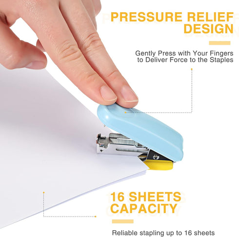 Leinuosen 6 Pack Mini Stapler - Includes 1000 Staples, Pink Small Stapler Multipack for Kids School Office