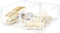 Clear Desk Accessories for Office, Modern Organizer with Removable Divider for Acrylic Paper Clips & Key Holder
