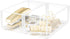 Clear Desk Accessories for Office, Modern Organizer with Removable Divider for Acrylic Paper Clips & Key Holder
