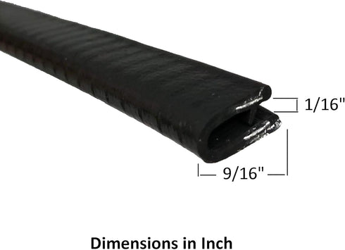 Flexible PVC Plastic Edge Protector, Sharp & Rough Surface Guard, 1/16' Edge, 9/16' Leg Length, Single Gripping Finger