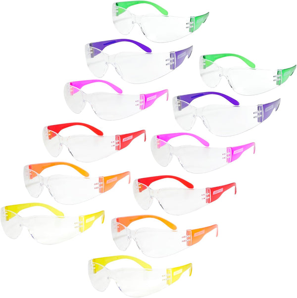 JORESTECH Eyewear Protective Safety Glasses - Polycarbonate Impact Resistant Lens, Pack of 12