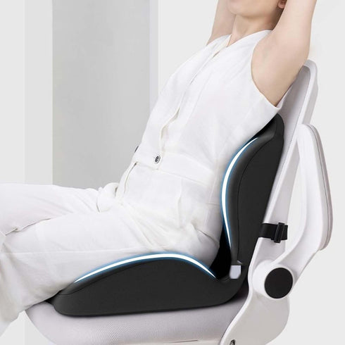 Generic Memory Foam L-Shaped Cushion with Lumbar Support - Office Chair Back Support Cushion, Office Chair & Car