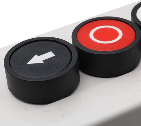 Hitommy 3-Button Control Station with Up Down Arrows, Stop Button, White and Black Housing, Industrial Push Button Box