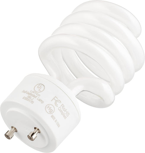 (Pack 4) 23 GU24 (100W T2 Bulb (2700K)) KOR of Watt Mini Spiral - Base - Equivalent) - Mini-Twist - CFL Light (Soft