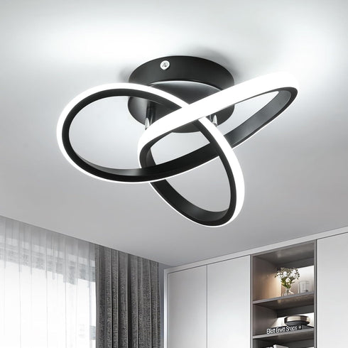 Modern LED Ceiling Light 19W Spiral Design 3000K/4500K/6500K 3 Color Modes Swichable