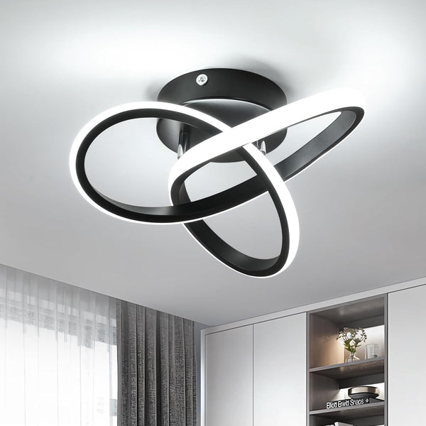 Modern LED Ceiling Light 19W Spiral Design 3000K/4500K/6500K 3 Color Modes Swichable