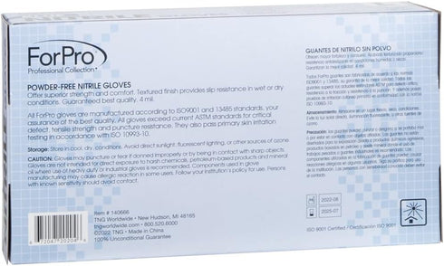 ForPro Professional Collection Disposable Nitrile Gloves, Chemical Resistant, Powder-Free, Latex-Free, 100-Count
