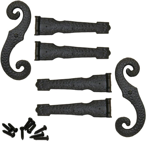 Decorative Vinyl Hinges, 4 Hinges, 2 S-Hooks for Lifetime Vinyl Shutters, 002