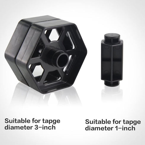 Green Packaging Tape Dispenser with Compartment Slot, 1"& 3" Dual-roll cores, Semi-Automatic for Office