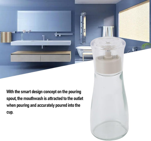 ZASCHMOY Countertop 150ml 260ml Glass Mouthwash Dispenser Elegant Refillable Multifunctional Dispenser with Spout