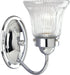 1-Light P3287-15, Progress Lighting Clear Prismatic Glass Traditional Bath Vanity Light, Fluted Glass Collection