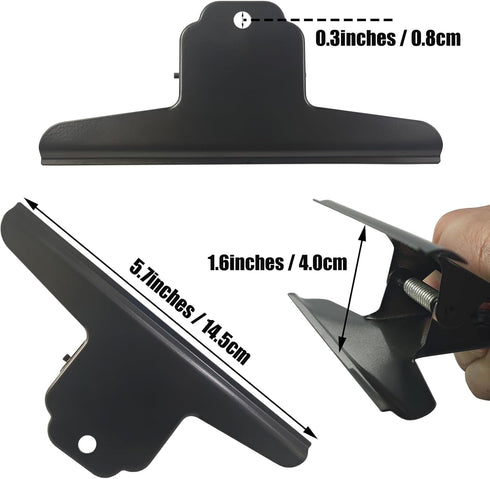 Large Metal Bulldog Clips, 10 PCS Large Binder Clips 5.7 Inches Medium Binder Clips, Extra Large Binder Clips for Chips and Other Food Bags, Work, Art, Office and Kitchen by CARLKEMIAN