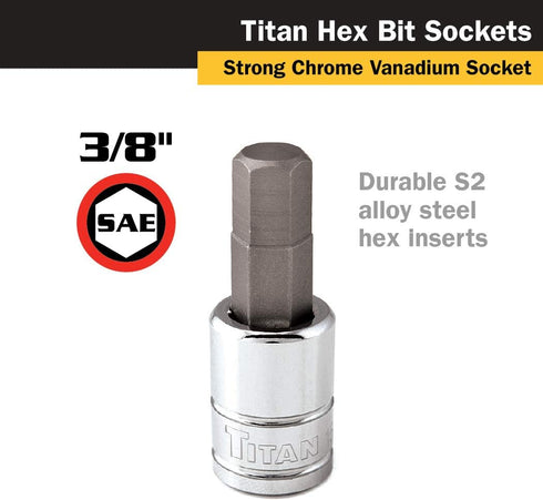Titan 15660 3/8-Inch Drive x 3/8-Inch Hex Bit Socket by Titan