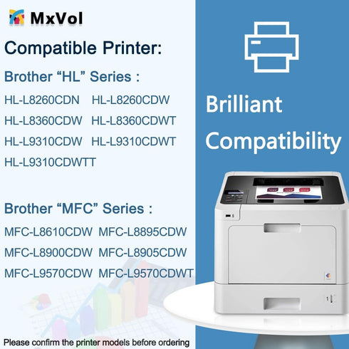 MxVol Compatible Brother TN433 Black Toner Cartridge Replacement for MFC-L8900CDW, 1-Pack