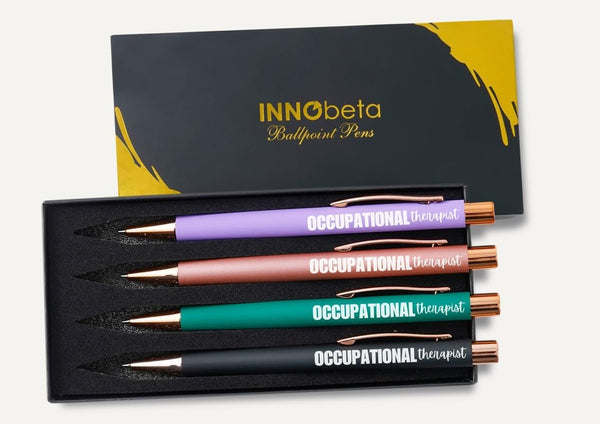InnoBeta Occupational Therapist Gifts, Ballpoint Pen Set of 4, Perfect Gift Idea for Women on Birthday, Christmas