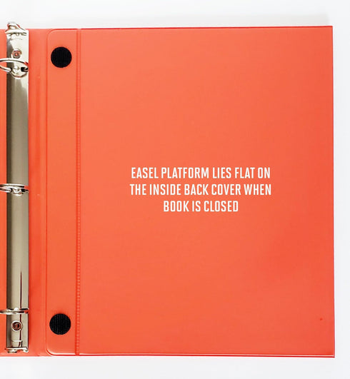 EASEL RING BINDERS - Flip Over The Top Style Platform Construction (BURGUNDY, 11" X 8 1/2" Sheet Size)