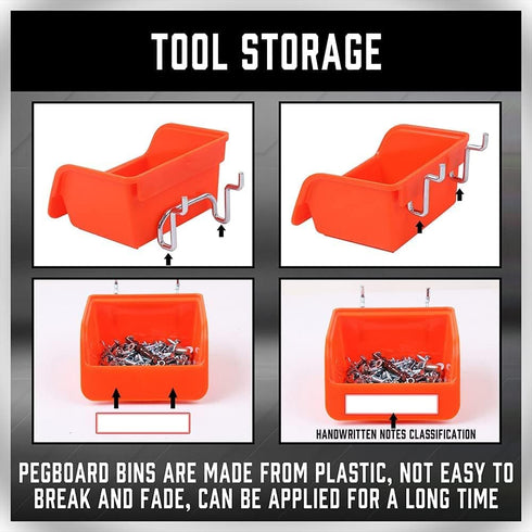 HORUSDY 150-Piece Pegboard Hooks Assortment with Pegboard Bins for Organizing Various Tools and Accessories