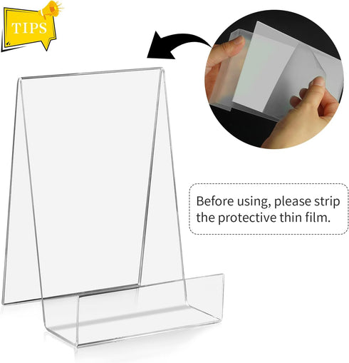 ZOEY 5 Pack Acrylic Book Easel Stand with Ledge for Displaying Books, Music Sheets, Artworks, CD, Tablet