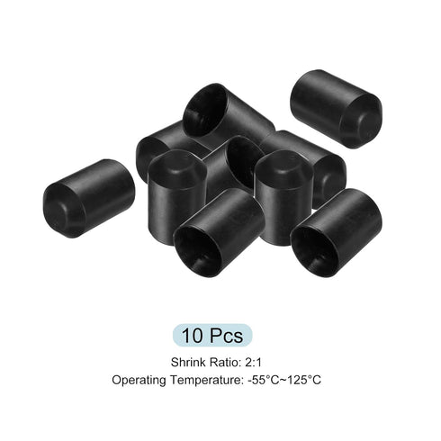 MECCANIXITY 10Pcs Heat Shrink End Cap 45mm ID x 60mm L 2:1 Ratio Heat Shrink Tubing Caps for Electrical Wire