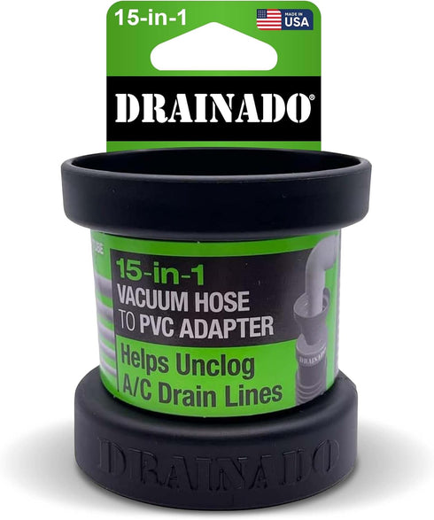 Multi Vacuum Hose to PVC Pipe Adapter - Effortlessly Unclog A/C Drain Lines - Compatible with Various Sizes, No More