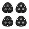 Self Adhesive Mini Caster Wheels, 360°Rotation Swivel Stainless Steel Rollers for Furniture (4 Pack, Black)