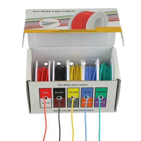 BOJACK 22 300V 20 3mm Stripper(5 19.69Ft 22AWG) AWG Flexible Silicone Wire Electric Wire Hook up Wire Kit Cables