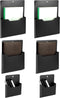 QWORK Multi-Sized Magnetic File Holder Set - 6 Pack Black Polypropylene Organizers with Magnetic Back for Home and