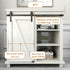 FLYVLIEG 4FT Super Mini Sliding Barn Door Hardware Kit for Single Door TV Stands Small Cabinets, J-Shaped Hanger (No