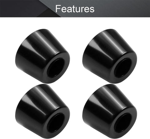 MroMax 4Pcs Round Rubber Feet Pads, 1.42" W x 0.98" H Non-Slip Bumper Feet for Furniture, Black
