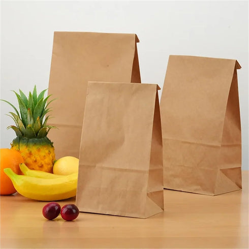 Dnyucen 25pcs Packaging Sourdough Bread Bags Paper Bags Bakery Cookies Sandwiches Takeaway Bag Candy Bag Bulk(M Kraft