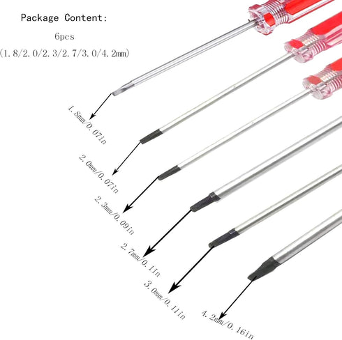 6pcs Plastic Handle Triangle Head Screwdriver Set, Magnetic Tip Y Shape Screwdrivers (1.8/2.0/2.3/2.7/3.0/4.2mm)