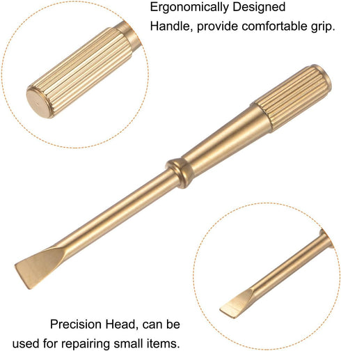 2pcs Mini Bracelet Screwdriver, 4mm Titanium Steel Slotted Screw Driver with 5mm Width Non-slip Handle