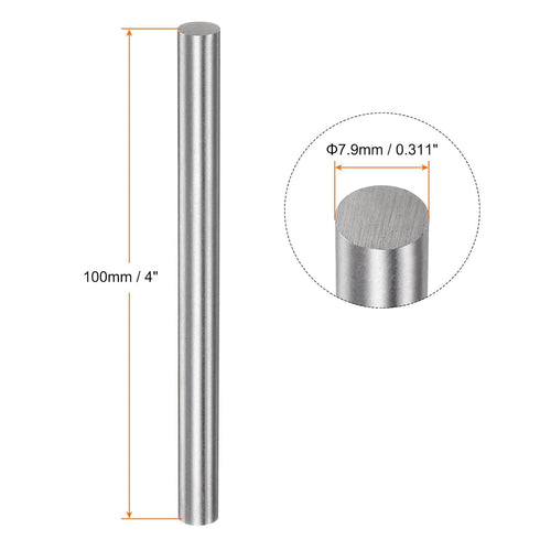 HARFINGTON 5pcs Round Rods, 7.9mm x 100mm High Speed Steel (HSS) Lathe Bar Stock DIY Craft Tools for Turning, Facing,