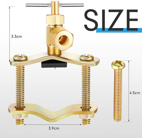 2 Pcs Brass Self Piercing Saddle Valve Copper Self Tapping Valve with 1/4 Inch Compression Outlet for 3/8 to 1-5/16 Inch Water Pipe Supply by Moxweyeni