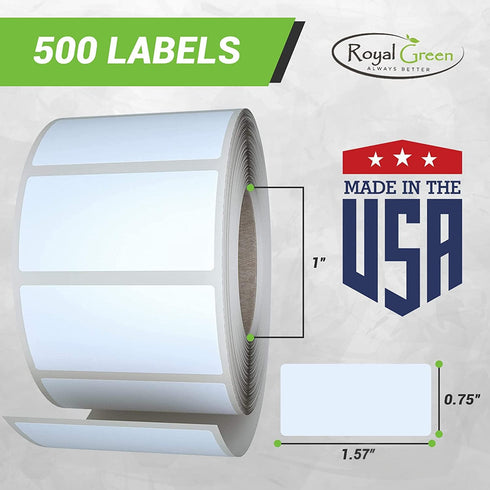 Rectangular Color Coding Sticker Roll - Write On Labels for Organizing, 500-Pack, 1.57" x 0.75"